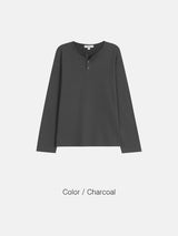 ワッフルヘンリーネックロングスリーブ