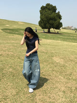 ジューシーデイリーUネック半袖Tシャツ (12c)