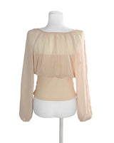 [ slit point ] forget-me-not long chiffon drape lose blouse