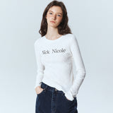 OBLIQUE LINE LONG SLEEVE TOP_BLACK