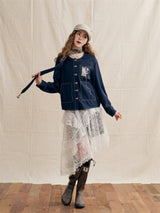 British Check Scarf Linen Blouse