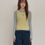 スターカットアウトトップセットレイヤードTシャツ