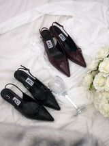 Ribbon Corset Slingback Heels