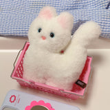 Kitty Fork Doll Keyring (cream white)