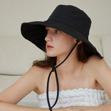 ナイロンストラップワイドバケットハット (Black)