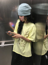 Koge Star Musical Note Printing Loose Fit Short Sleeve Tee
