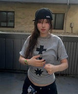MMスリーシンボルロゴTシャツ (MELANGE GRAY)