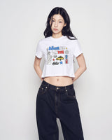 25FW WOMAN NYイメージクロップ半袖Tシャツ ホワイト