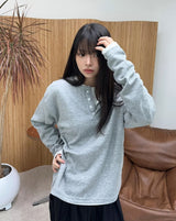 パラ ソフト ヘンリー ネック ロング スリーブ Tシャツ