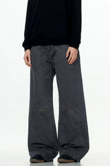 Washed Straight-Leg Cargo Pants