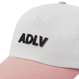 25SS PIG/BIO WASHED LEATHER PATCH BALL CAP PINK