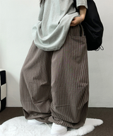 ストライプリネンコットンパンツ🤎🩵2COLOR