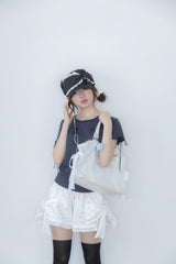 angel ribbon cap(black)