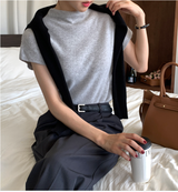 Rear Cashmere Mock Neck Cap Sleeve Knit / 5 colors