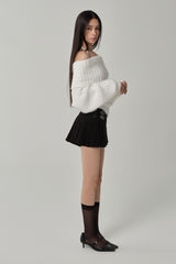 Sofie buckle pleats skirt, Black