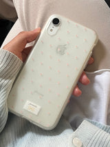 dot phonecase 半透明ドット柄ケース ベビーピンク
