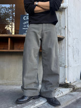 Back pocket dyed barrel denim pants