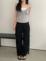 Moen V-Neck Halter-Neck Button Top