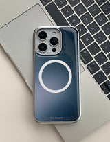 [MADE]ディープブルー シルバー エポキシ MagSafeバンパー iPhoneケース