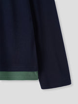 Henley neck layered long sleeves