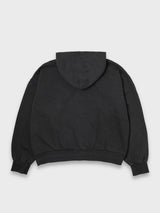 スカルジップフーディーピグメントダイ - チャコール