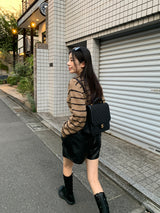Clang ウール ストライプ カーディガン