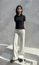 HEMLINE WHITE DING DENIM PANTS code 25010