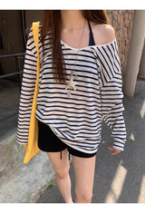 アストリッッピードトップオーバーフィットロングスリーブドTシャツ