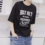 ホーリーヴィンテージレタリングオーバーフィット半袖Tシャツ_BLACK