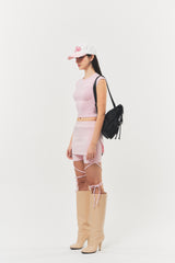 ロゴ キュービック クロップトップ Barbie Pink