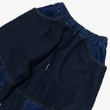 panel mix denim wide pants_blue