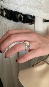 Quilting bold silver ring