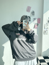 ラグランスリーストライプカラースウェットシャツ🖤🩶🤍 - 3 カラーズ