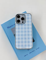 [MADE]ピクニックブルー シルバーエポキシ バンパー iPhoneケース