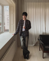 Rough Cat Brush Wide Denim Pants