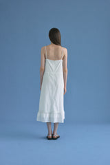T/T Pin-tuck slip long one-piece (white)