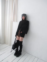 winter knit hoodie
