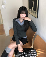 リートドレープレイヤードシャツ