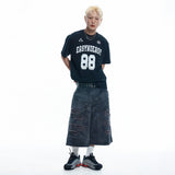 Destroyed Camo Carpenter Bermuda Pants - CHARCOAL