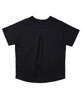 ESSENTIAL PLEAT U-NECK 1/2 TEE (Black)