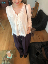 Purple banding pants