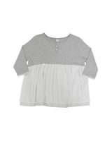 Dot flare layered top / gray