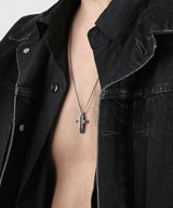 NN-101 Black Line Cross Necklace