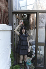 ベイビードールドレス IN BLACK CHECK