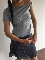 バニラワンショルダーTシャツ (4color)