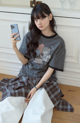 26SS★ Sweet Kitty Pigment Ringer Tee