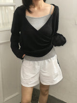 Two-line nylon washable shorts (8c)