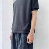 Mock Neck Waffle Knit Tee