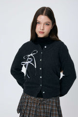 EIRIN WOOL CARDIGAN / CHARCOAL