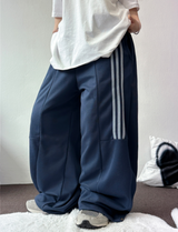DOWN SNAP 🍩🫐 HALF TRACK 3 LINE PANTS 🍩🫐🩶🖤4COLOR